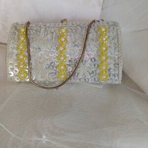 Retro Bag Beaded with Made with Art and class genuine 1950s Top Handle Chain